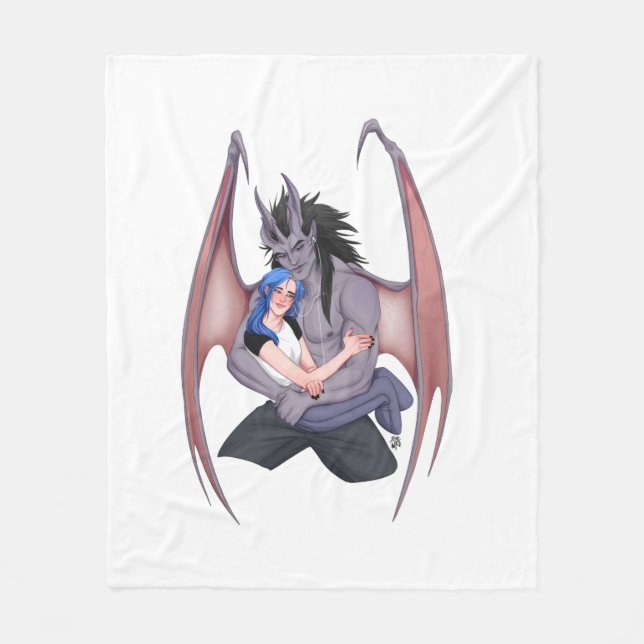 Tas und Juniper Snuggle Portrait Fleecedecke (Vorderseite)