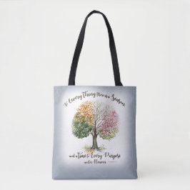 TASCHE 4 JAHRESZEIT-BAUM-BIBEL-VERSWATERCOLOR Grau