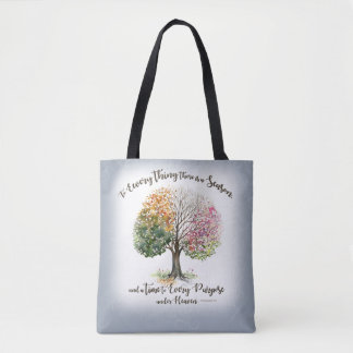 TASCHE 4 JAHRESZEIT-BAUM-BIBEL-VERSWATERCOLOR Grau