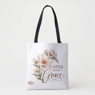 Tasche 'A Little More Grace' mit Wasserfarbblumen