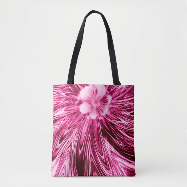 Tasche Abstrakt Linien Lila Blume (Vorderseite)