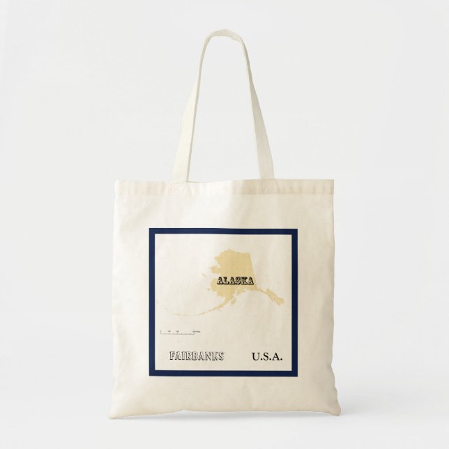 Tasche - Alaska Staatskarte mit Stadt (Vorne)