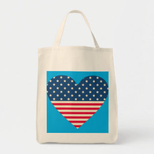 Tasche "American Flag Heart Grocery"