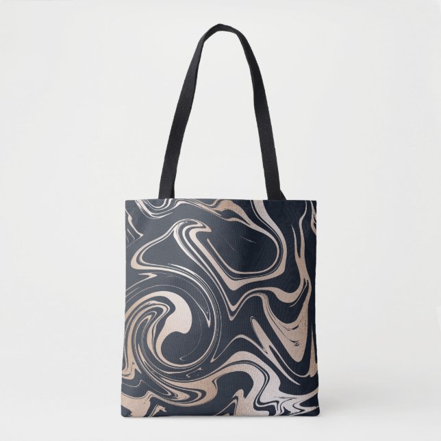 Tasche aus schwarzem/goldfarbenem Marmor (Vorderseite)