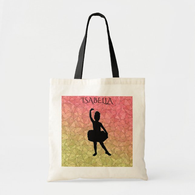 Tasche Ballerina mit personalisiertem Namen. (Vorne)
