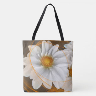 Tasche Blume Weißes Schwarzes Orange