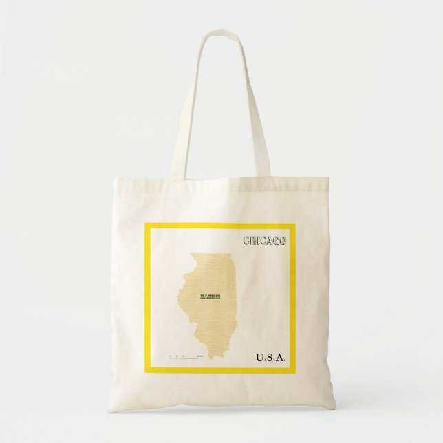 Tasche - Bundesstaat Illinois mit Stadt (Vorne)