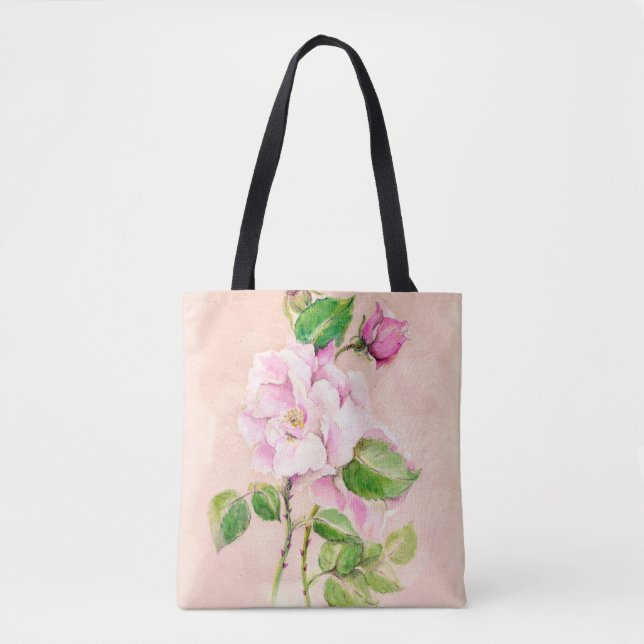 Tasche der Aquarellfarben-Rose (Vorderseite)