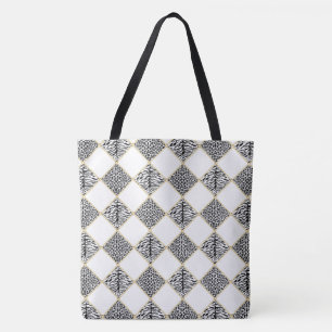 Tasche der Druckkette Weiß/Schwarz