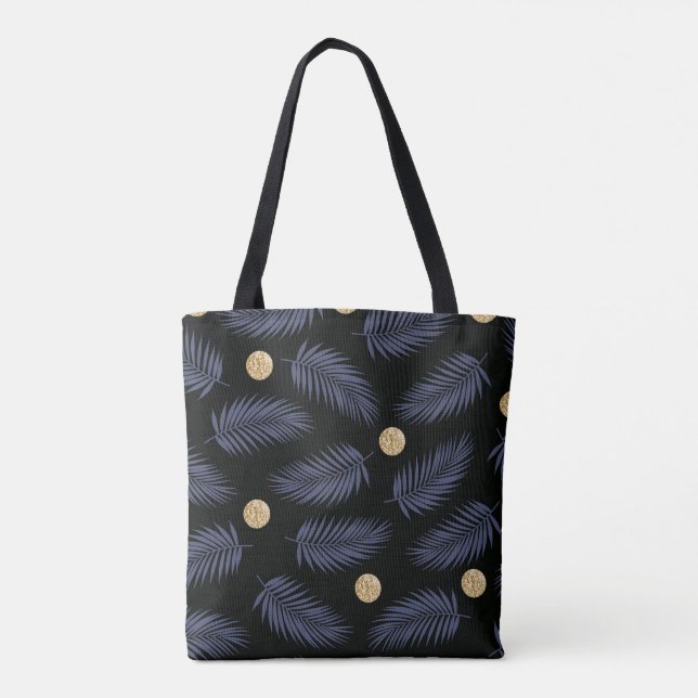 Tasche der schwarzen tropischen Blätter (Rückseite)