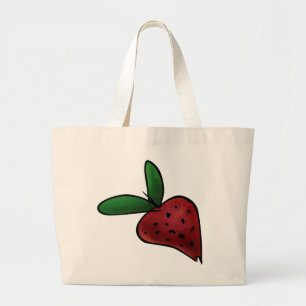 Tasche, elegante illustrierte Erdbeere Jumbo Stoffbeutel