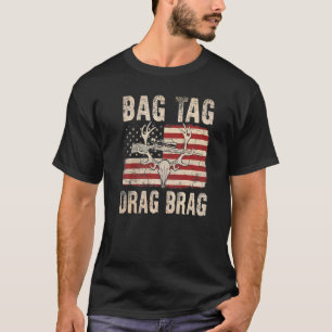 Tasche Etikett ziehen prahlen Vintage Hirsch Schäd T-Shirt