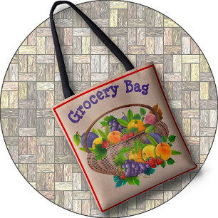 TASCHE - farbenfroher Obstkorb - zweiseitig