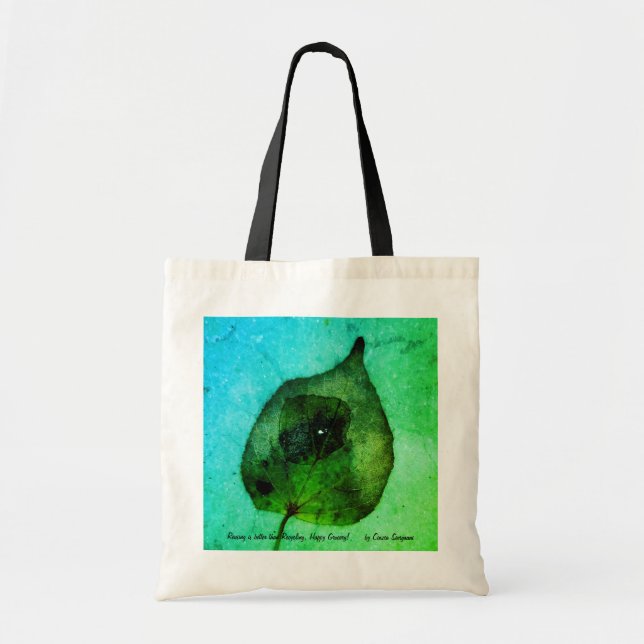 Tasche Foto eines Blattes mit einem Tropfen Regen! (Vorne)