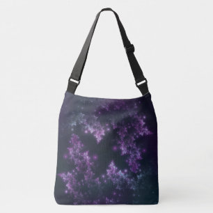 Tasche Fraktal Blätter Violett Glow