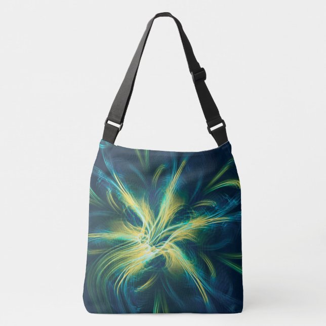 Tasche Fraktal Blume Blaue Palette (Vorderseite)
