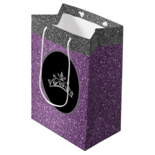 Tasche Fräulein-Pageant Tiara Crown Purple FX Mittlere Geschenktüte