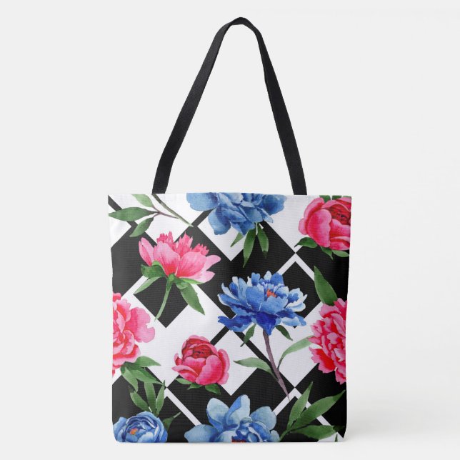 Tasche für blaues Floral-Wasser (Vorderseite)