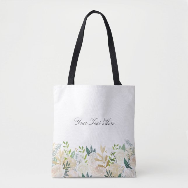 Tasche für Blumentext Weiß (Vorderseite)