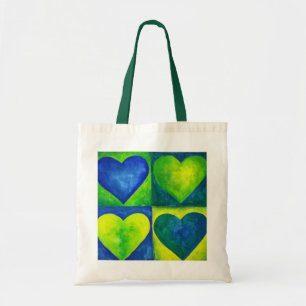 Tasche für grüne und blaue Abstrakte Herzen