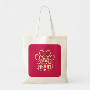Tasche für Hundeliebhaber - Pfotenabdruck-Typograf
