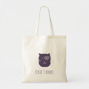 Tasche für Kinder Katzen Kitten Lila Bibliothek Bu