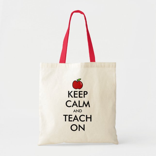 Tasche für Lehrerin | Roter Apfel behalte Ruhe und (Vorne)