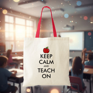 Tasche für Lehrerin Roter Apfel behalte Ruhe und