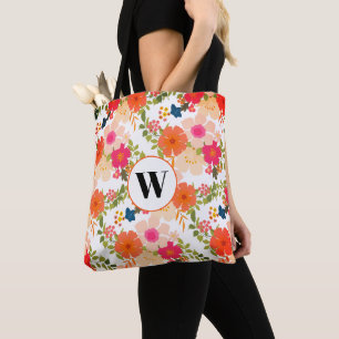 Tasche für Monogramm Orangefarbenes Muster