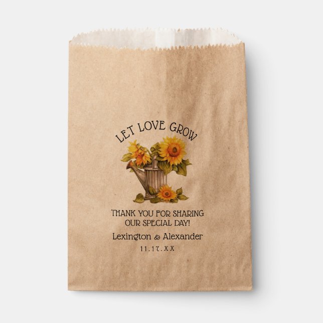 Tasche für Sonnenblumensaat Hochzeitsgast Gefallen Geschenktütchen (Vorderseite)