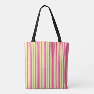 Tasche, gelb und rosa gestreift vertikal