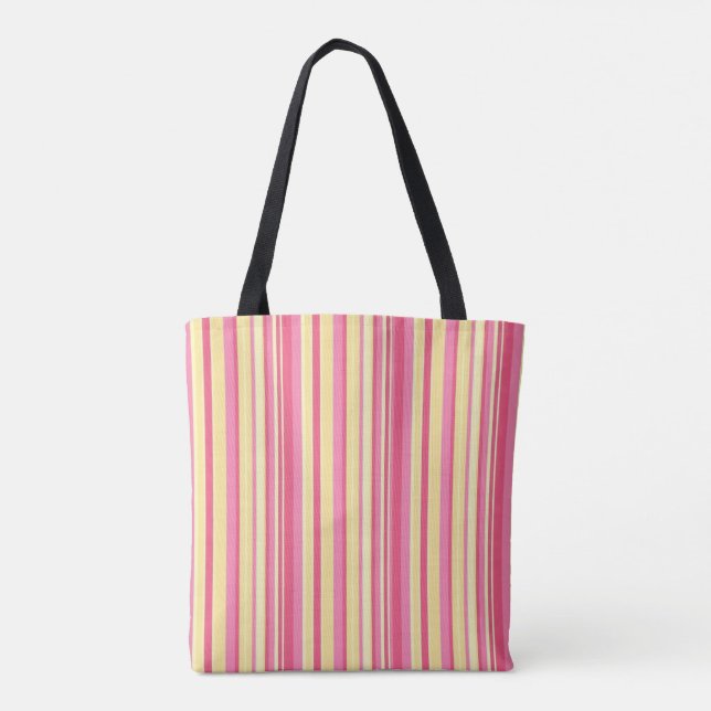 Tasche, gelb und rosa gestreift vertikal (Rückseite)