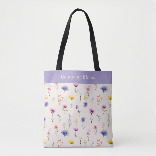 Tasche 'Go Out & Bloom Wildflower' personalisiert (Vorderseite)