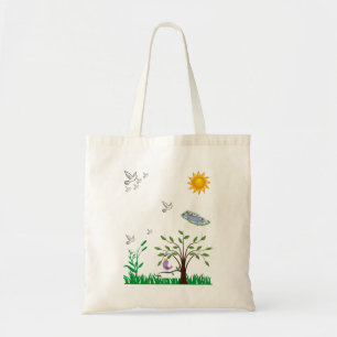 Tasche-Handtasche Weißvögel über Teich Tragetasche