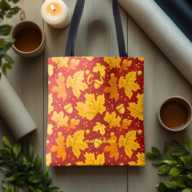 Tasche Herbst mit goldenen Blätter und Sternen (Von Creator hochgeladen)