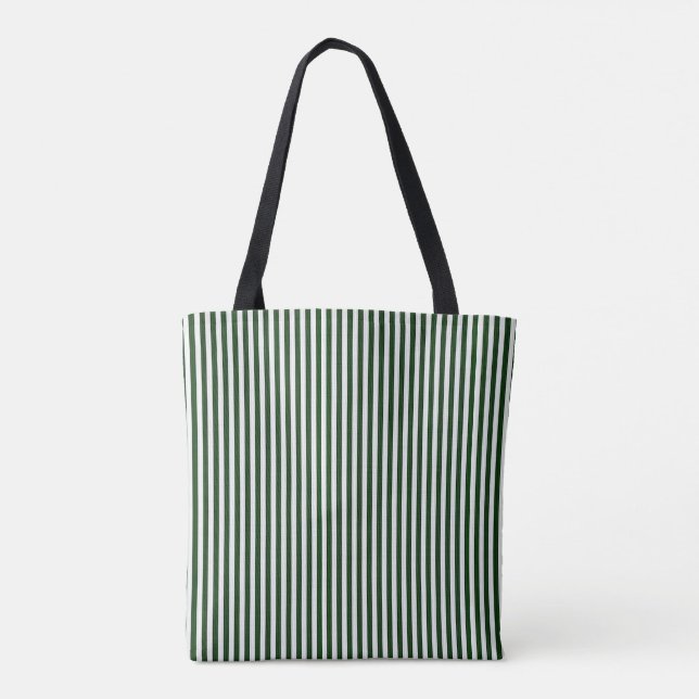 Tasche, Jägergrün & Weiß gestreift vertikal (Rückseite)