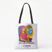 Tasche 'Jet Lag Is Where I Thrive' | Text/Name hin