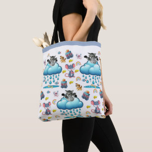 Tasche, Katze Hund Mäuse Regenbogen Fisch