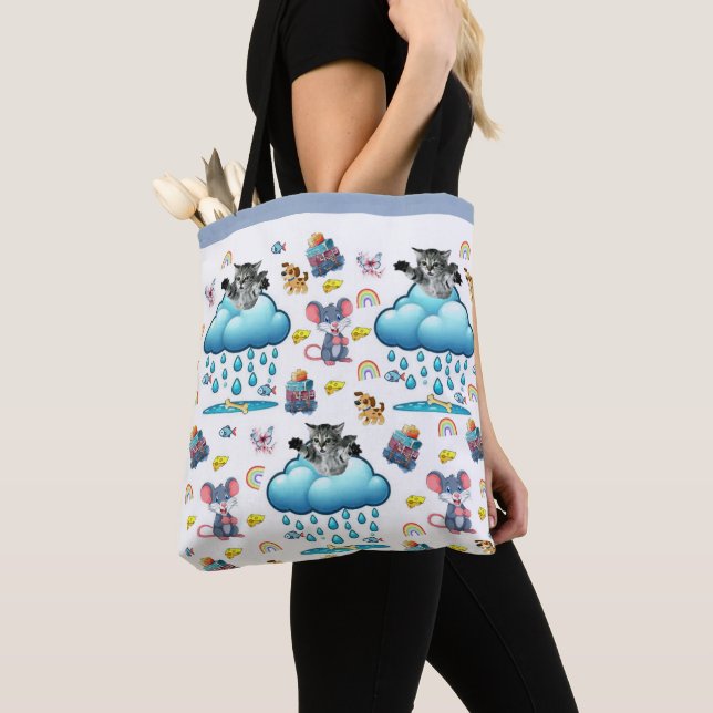 Tasche, Katze Hund Mäuse Regenbogen Fisch (Von Nahem)