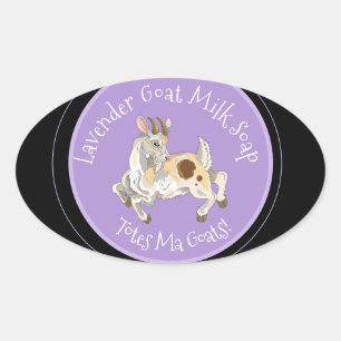 Tasche können Ziegen! Etikettierungen für Ziegenmi Ovaler Aufkleber