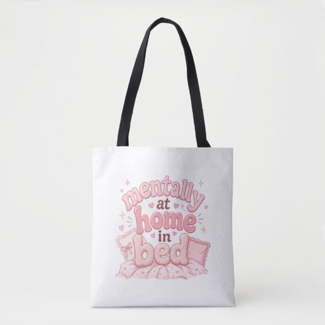 Tasche 'Mental zu Hause im Bett' (Vorderseite)
