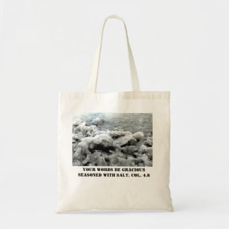 Tasche mit Bibelvers, gewürzt mit Salz, Budget