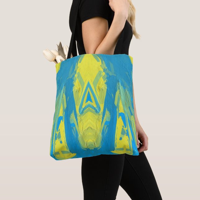 Tasche mit blauem und gelbem Maske (Von Nahem)