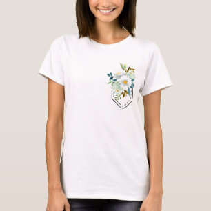 Tasche mit Blume gedruckt T-Shirt