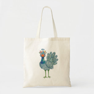 Tasche mit Blumenkrone und Perlhuhn