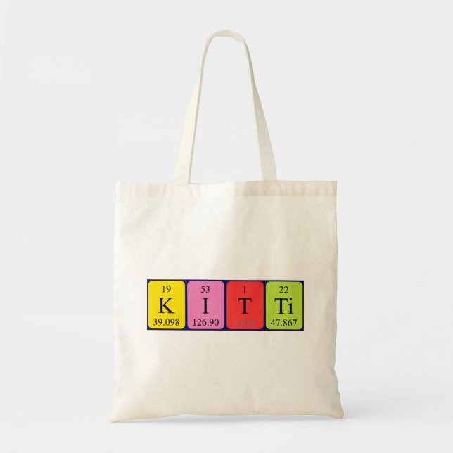 Tasche mit dem Periodennamen "Kitti" (Vorne)