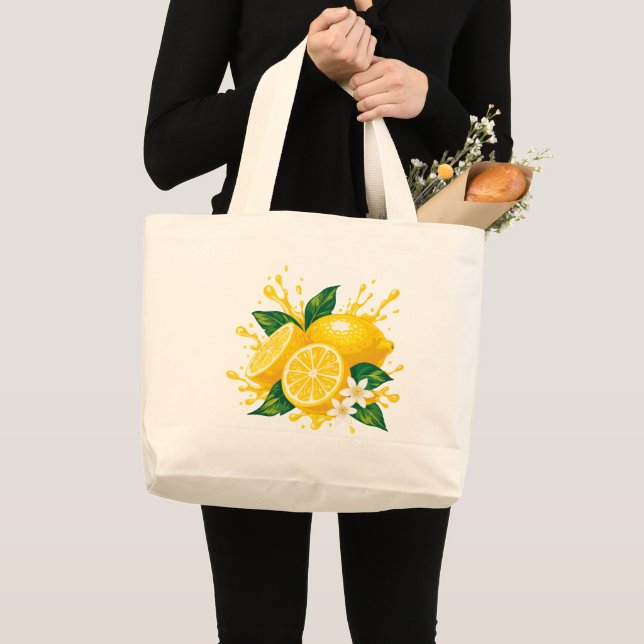 Tasche mit einem hellen Zitronenmuster (Vorderseite (Produkt))