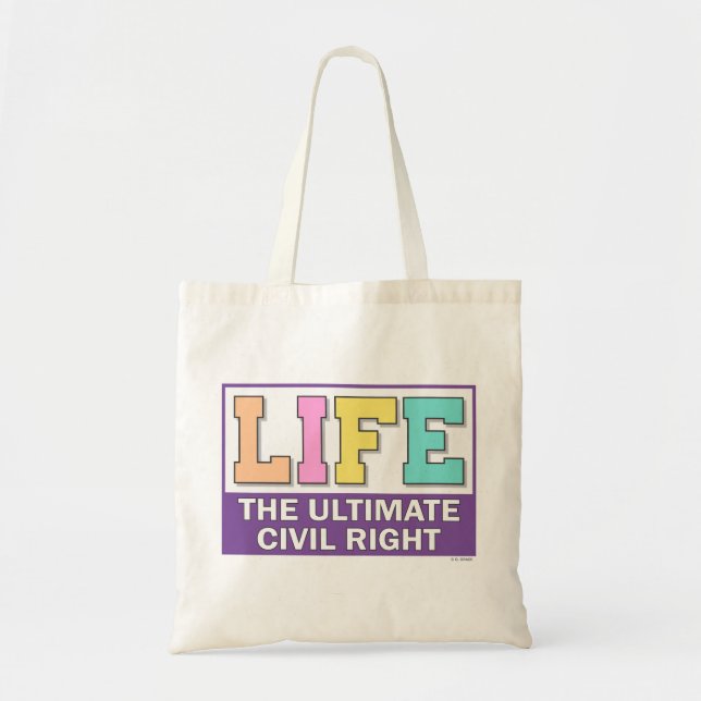 Tasche mit einer Botschaft des Lebens. (Vorne)