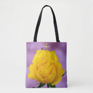 Tasche mit einzelner gelber Rose