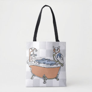 Tasche mit Eule und Badewanne